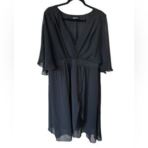 City Chic Elegant Black Sheer Dress size L/20